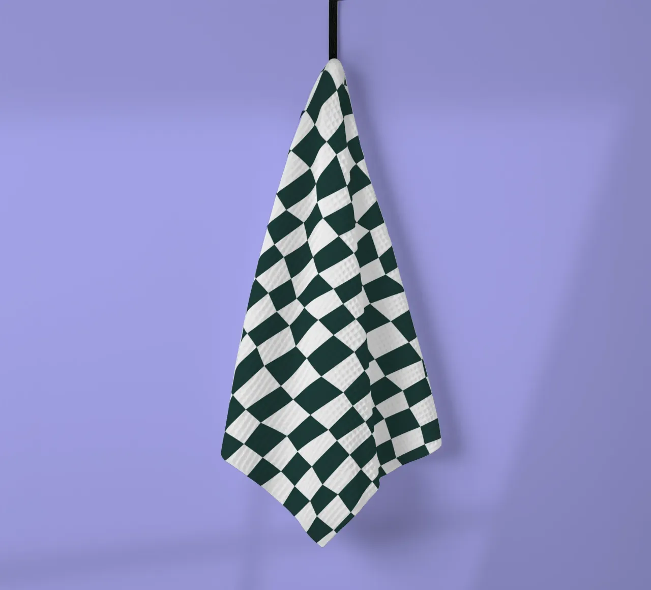 Checker Board Dark Green canovaccio da cucina da Kate Westworth