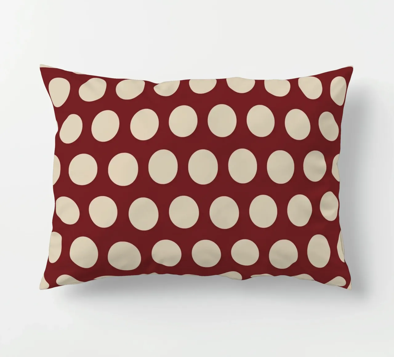 Polka Dots Red Beige cuscino da Kate Westworth