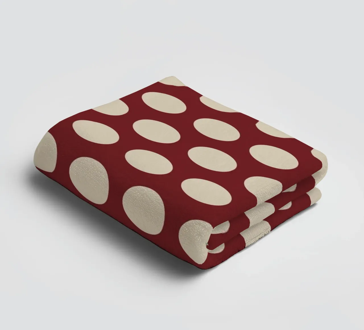 Polka Dots Red Beige towel by Kate Westworth