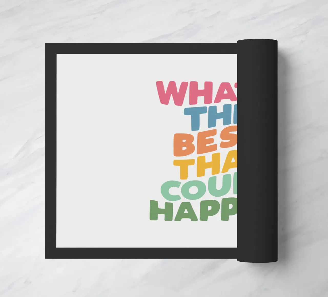 Qual è il meglio che possa accadere Design tipografico colorato zerbino da THE MOTIVATED TYPE
