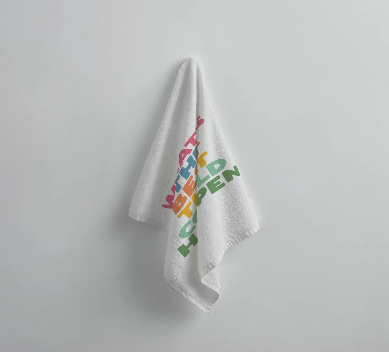 What's The Best That Could Happen Colorful Typografie Design towel by THE MOTIVATED TYPE