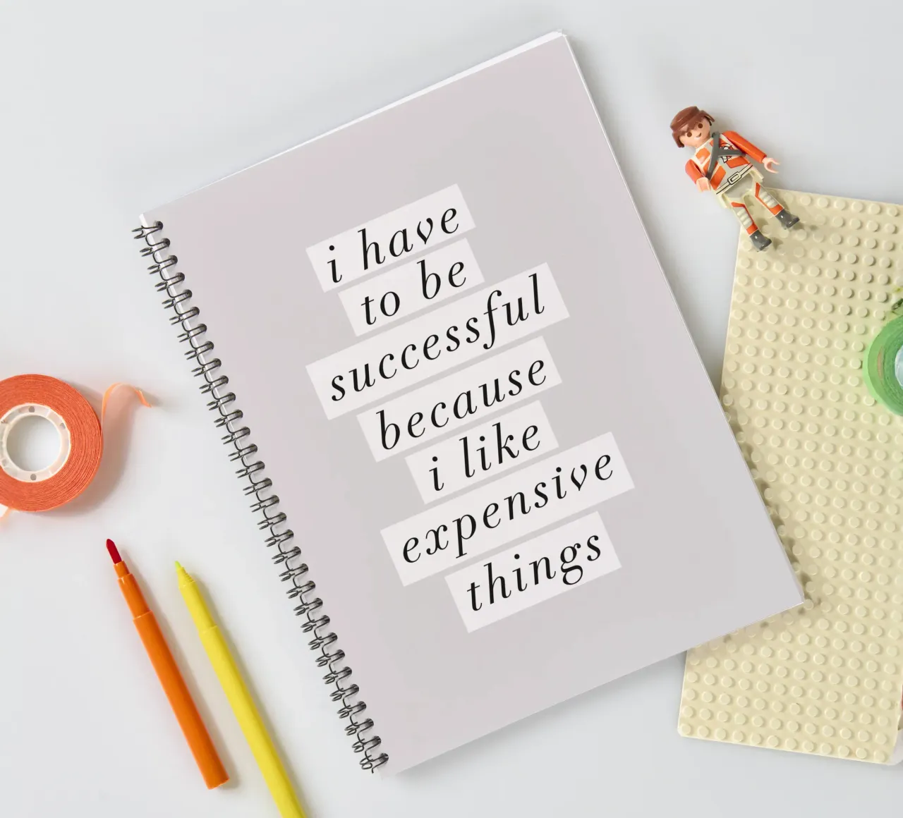 I Have to Be Successful Because I Like Expensive Things spiral notebook by THE MOTIVATED TYPE