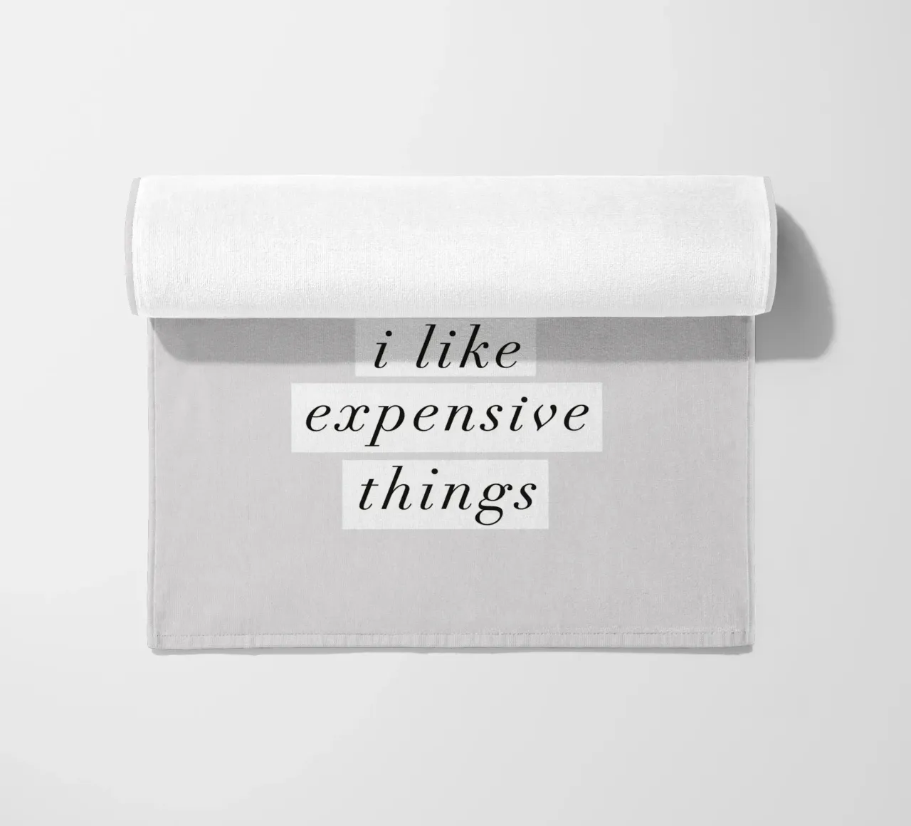 I Have to Be Successful Because I Like Expensive Things beach towel by THE MOTIVATED TYPE
