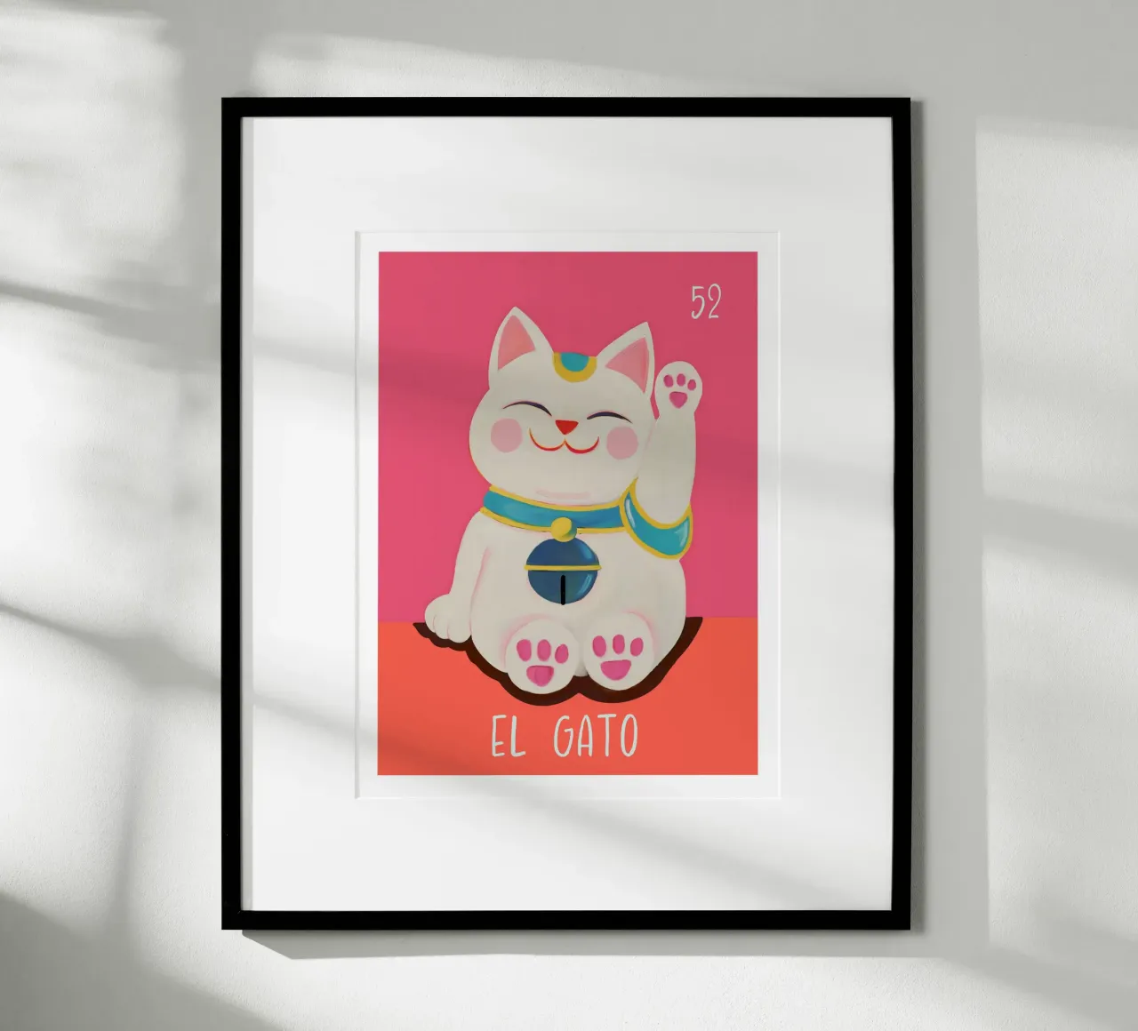 52 El Gato The Cat poster con telaio in plastica da cafelab