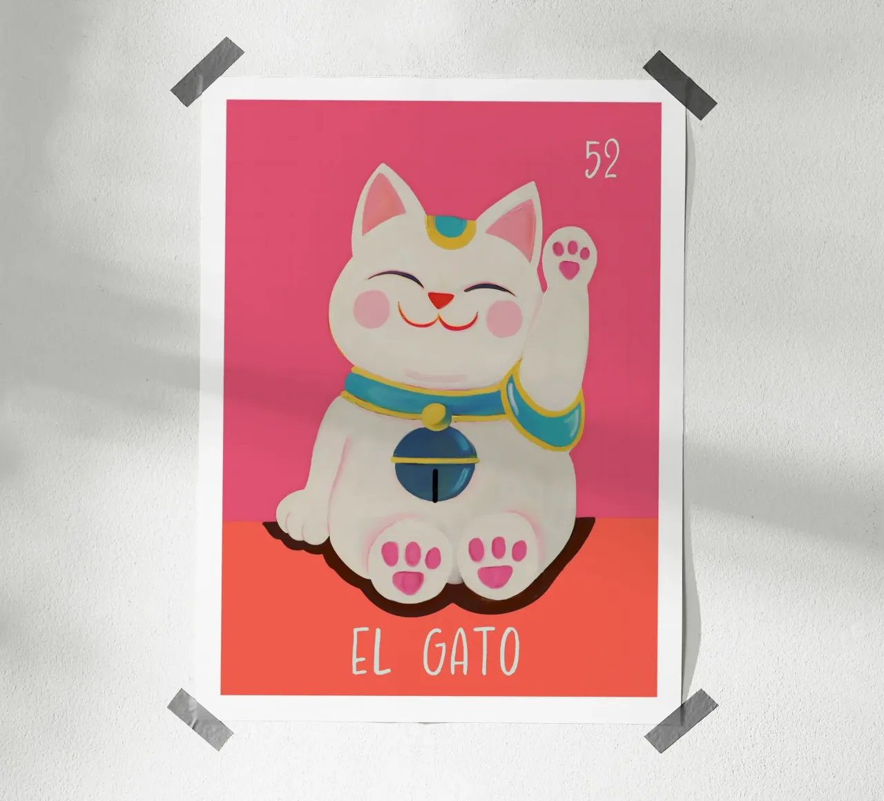 52 El Gato The Cat poster con telaio in plastica da cafelab