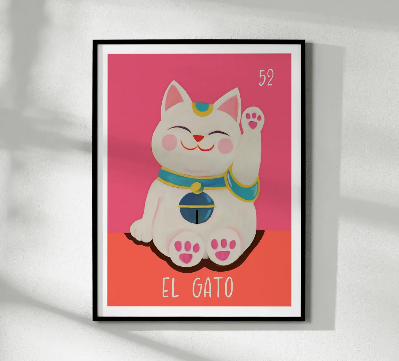 52 El Gato The Cat poster con telaio in plastica da cafelab