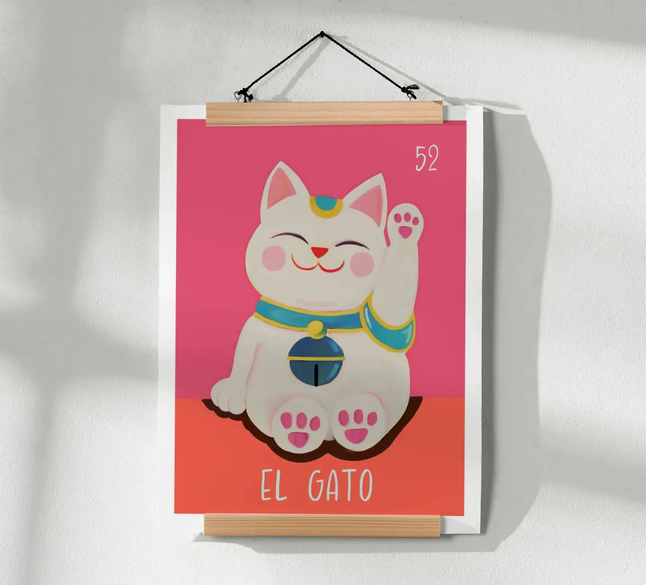 52 El Gato The Cat poster con telaio in plastica da cafelab
