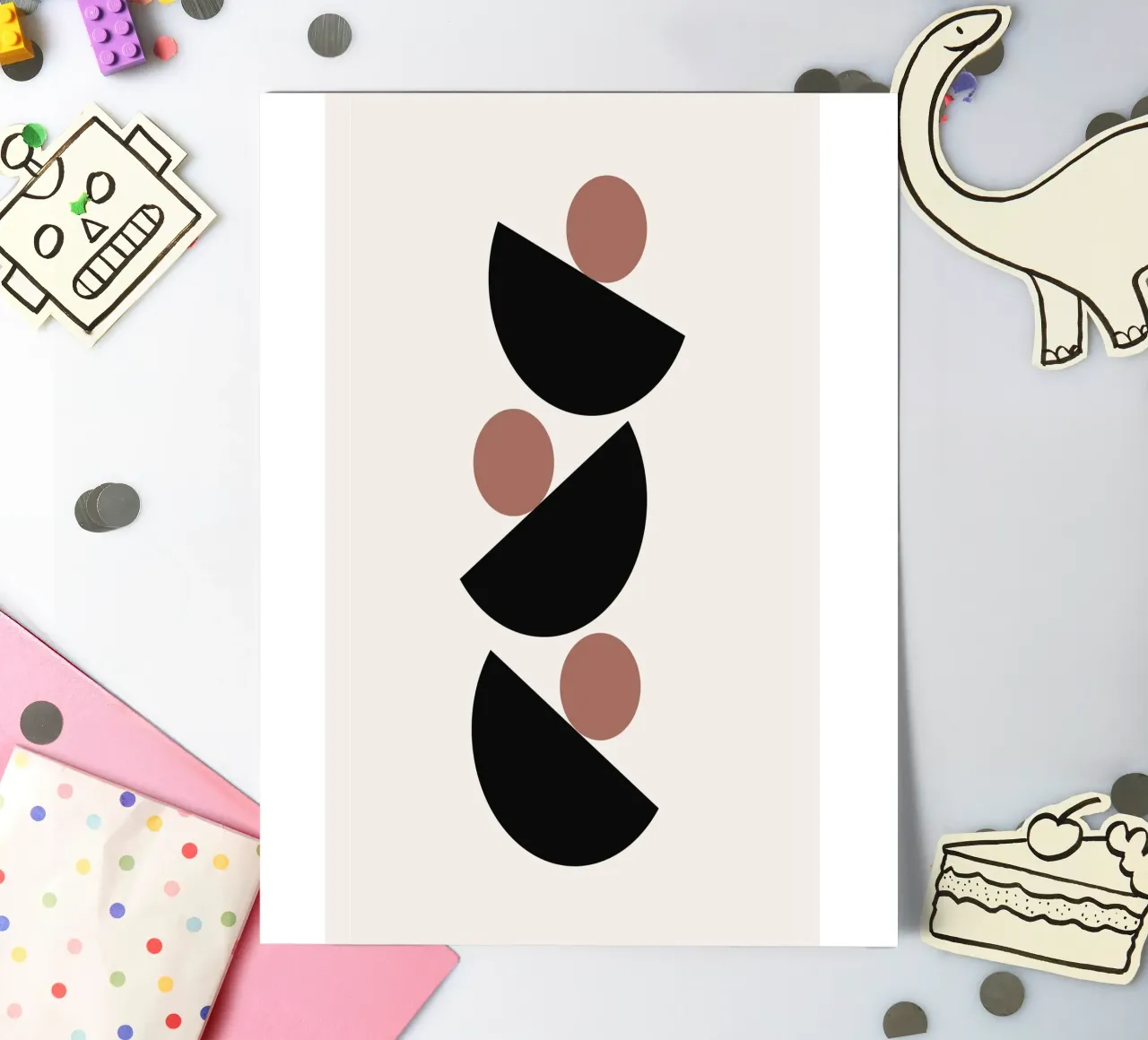 Astratto Boho metà secolo Pattern 04 foglio adesivo da Paigaam Studio