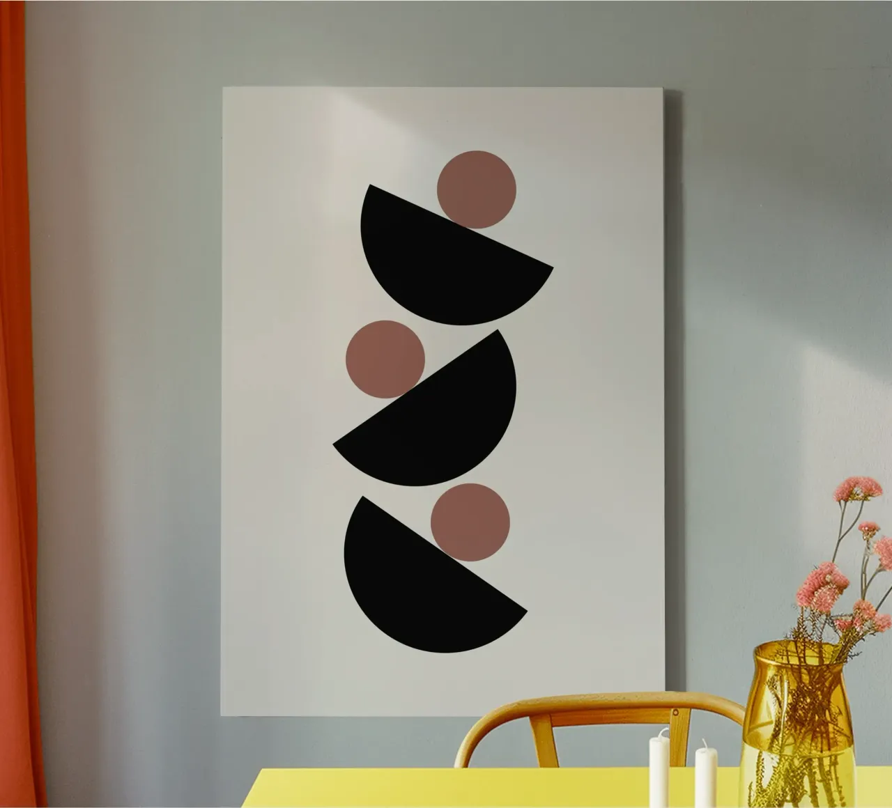 Astratto Boho metà secolo Pattern 04 tela da Paigaam Studio