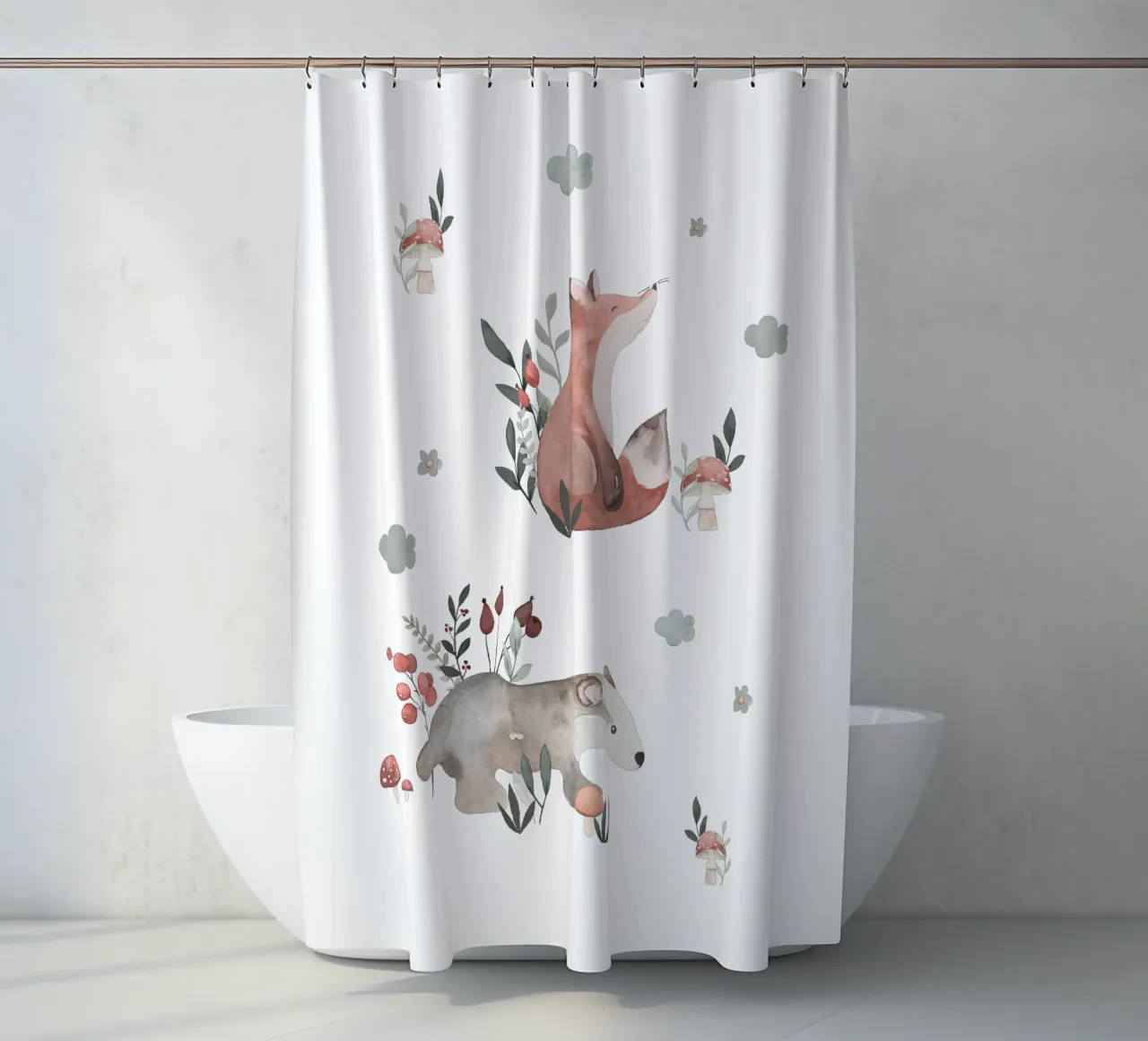 In the forest shower curtain by Sabrina Ziegenhorn
