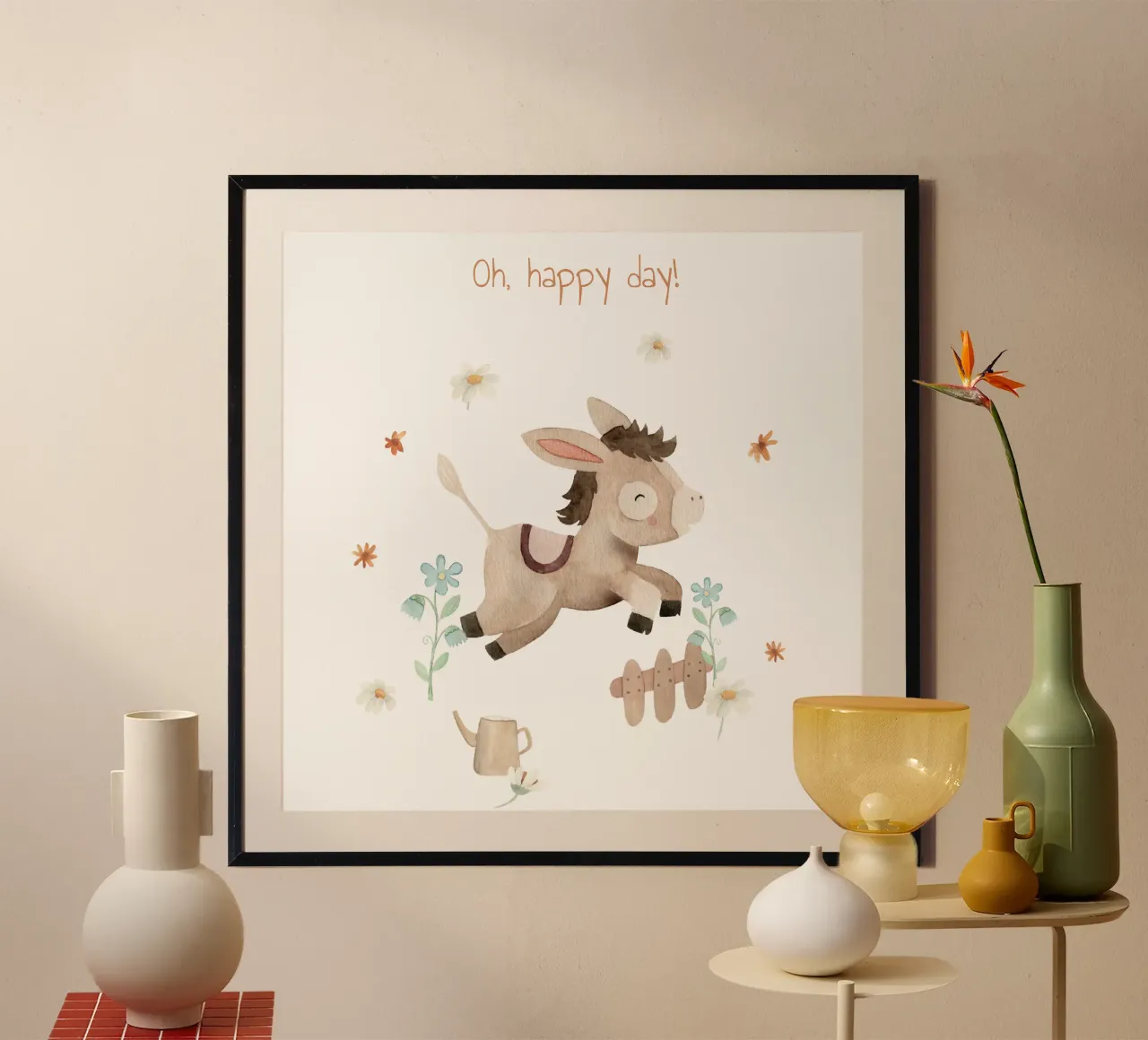 Eselchen poster con telaio in alluminio da Sabrina Ziegenhorn