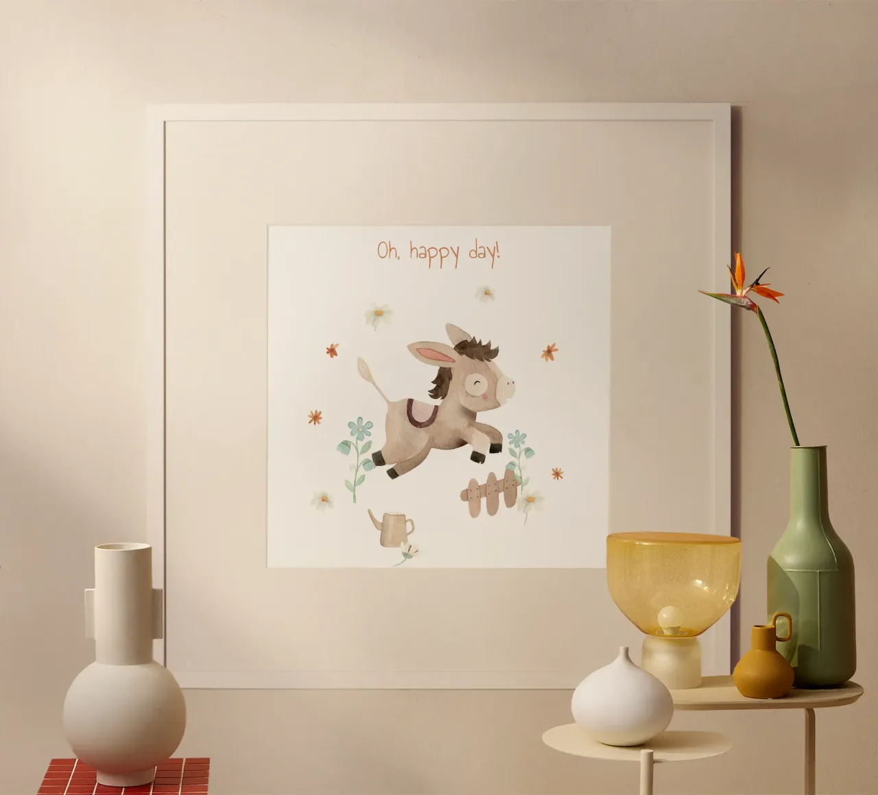 Eselchen poster con telaio in alluminio da Sabrina Ziegenhorn