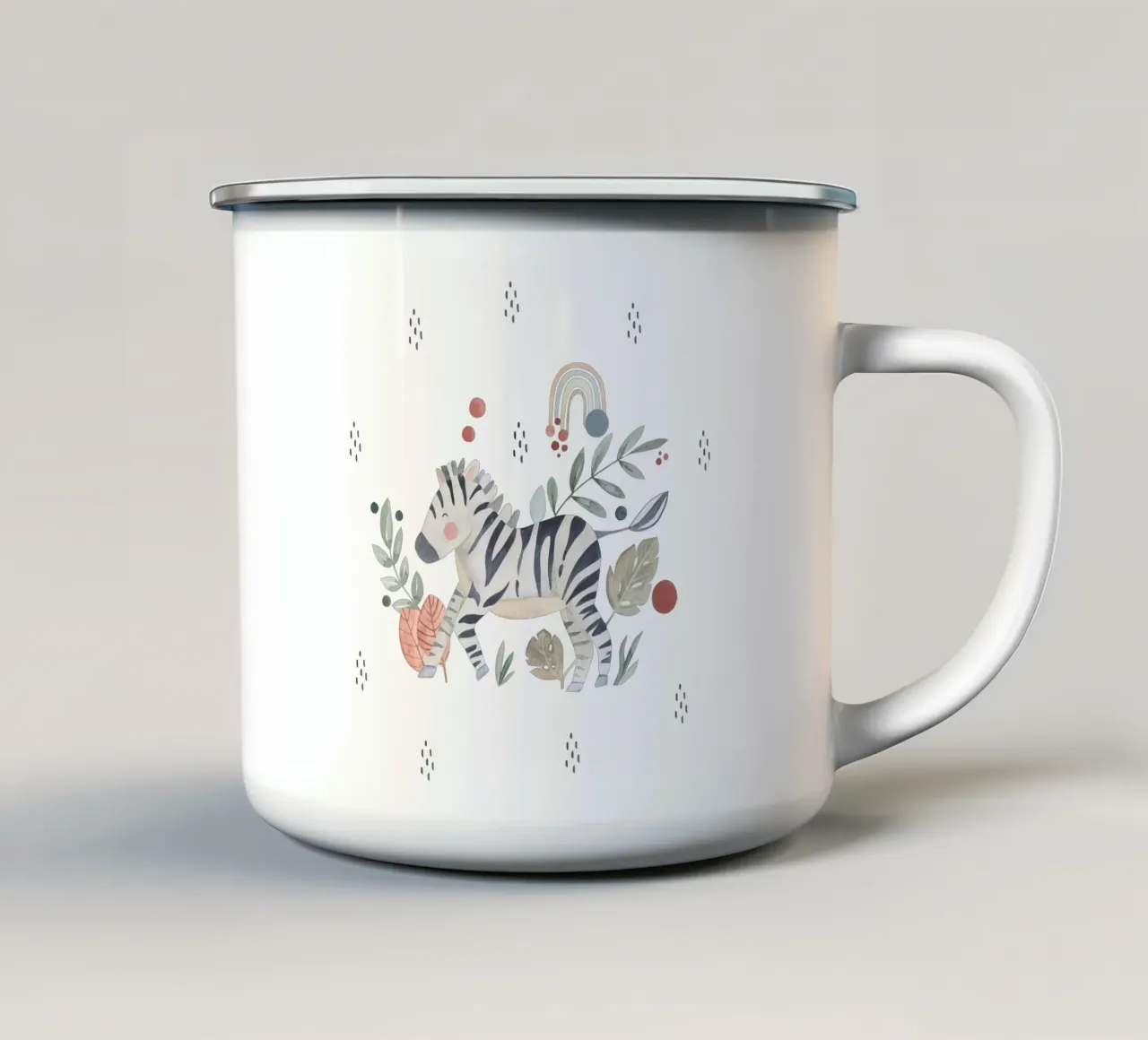 Zoe Zebra enamel mug by Sabrina Ziegenhorn