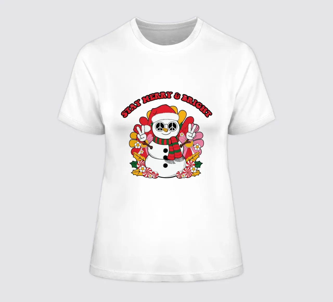 Stay Merry & Bright t-shirt da donna da edsonramosart