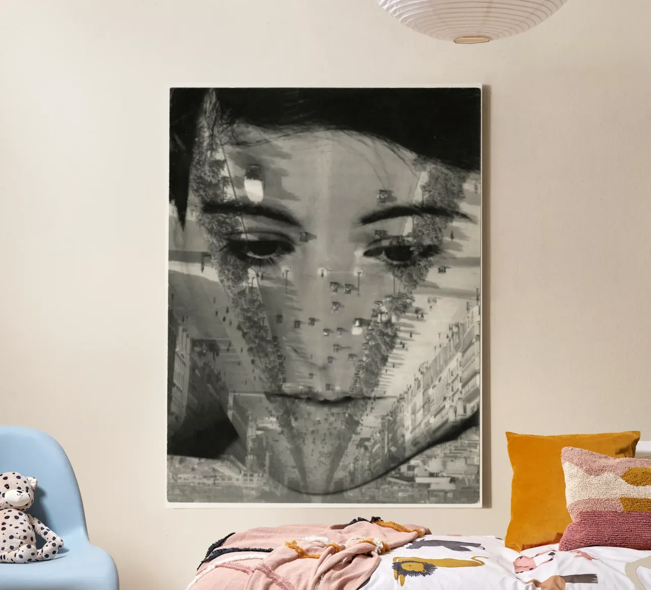 Aenne Biermann - Portrait with Champs-Élyseés canvas with Floater frame by ARTOTHEK