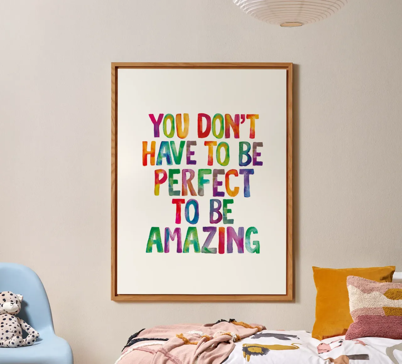 Man muss nicht perfekt sein, um erstaunlich zu sein Regenbogen Design Alu-Dibond von THE MOTIVATED TYPE