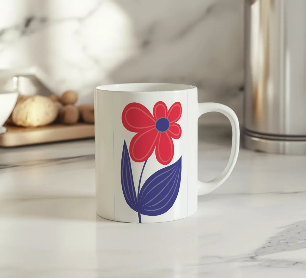 Grande fiore luminoso tazza in ceramica da Martina