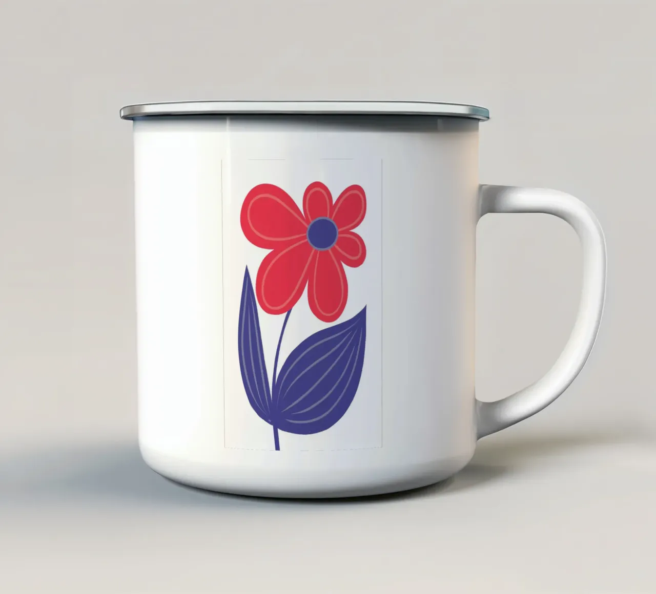 Grande fiore luminoso tazza in smalto da Martina