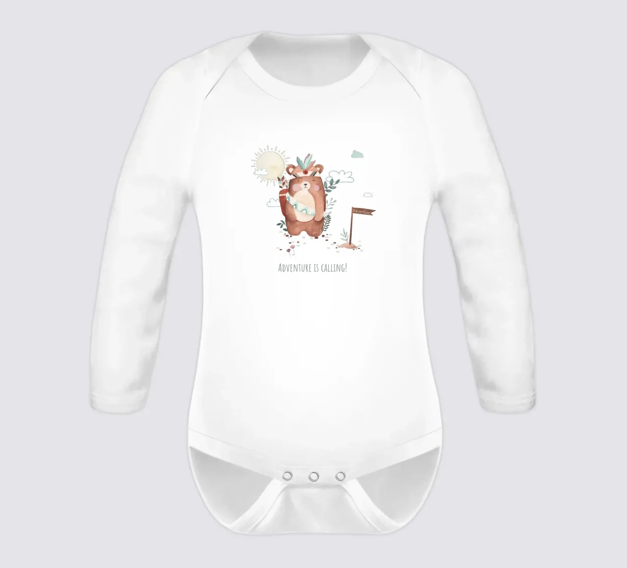 Mr. Boho long-sleeve baby romper by Sabrina Ziegenhorn