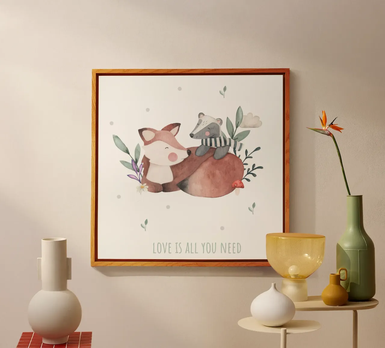 Volpe e tasso plexiglass da Sabrina Ziegenhorn