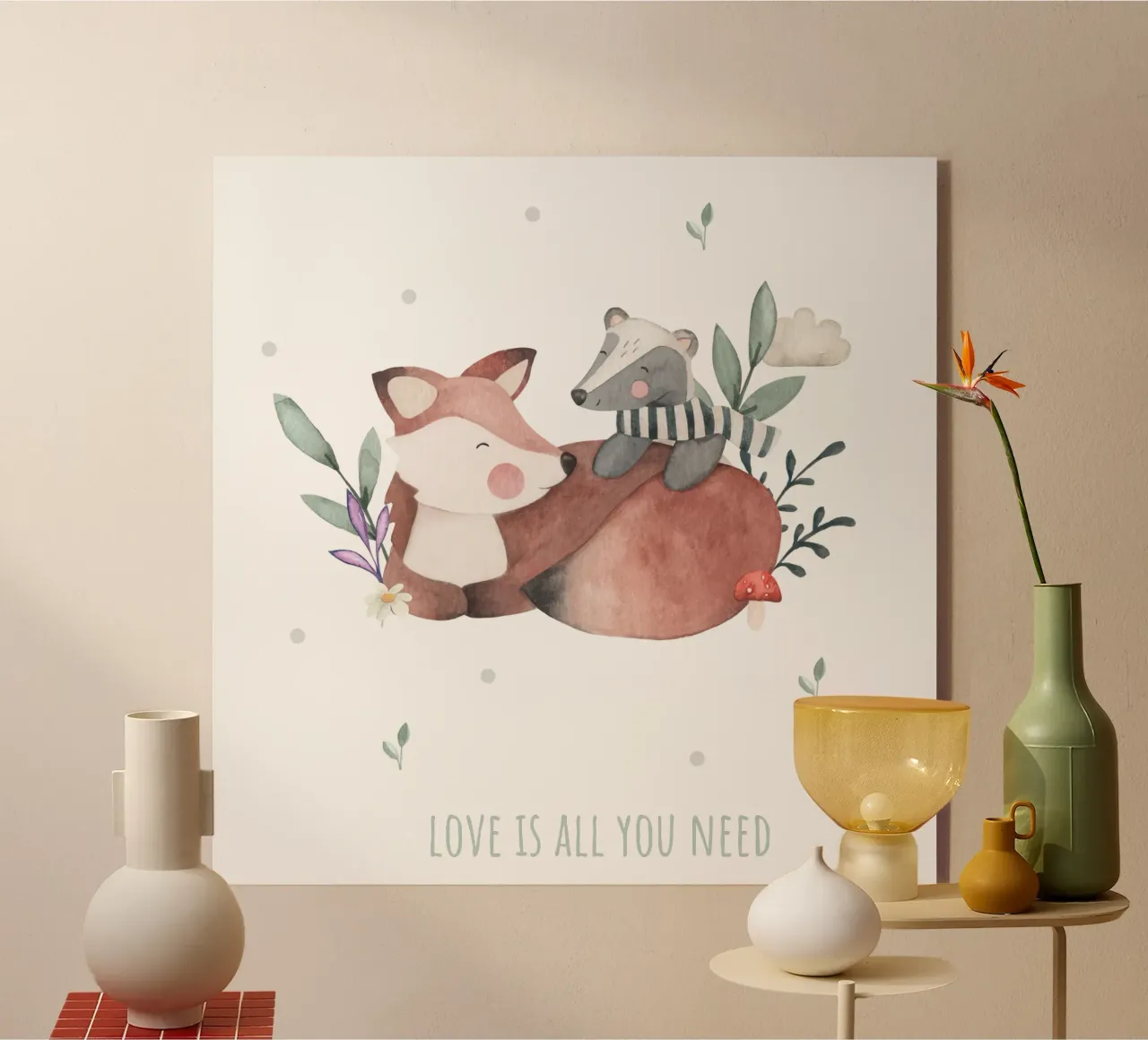 Volpe e tasso plexiglass da Sabrina Ziegenhorn