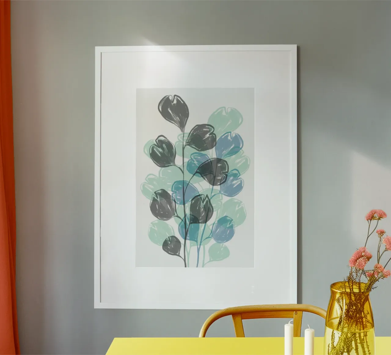 Foglie piatte blu poster da Martina