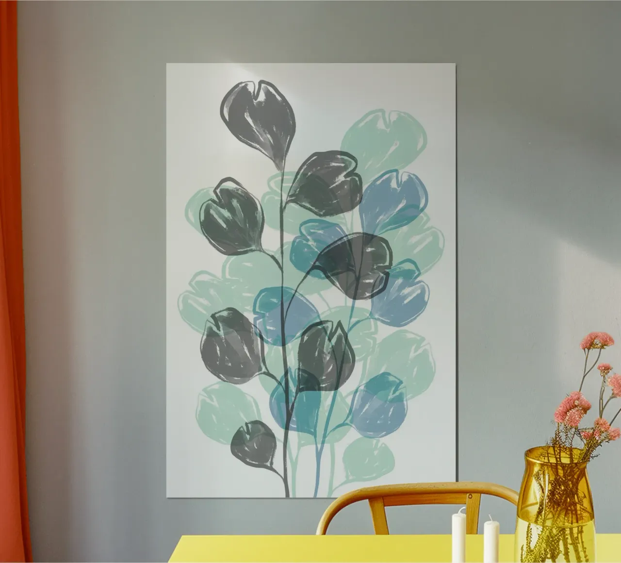 Foglie piatte blu poster da Martina
