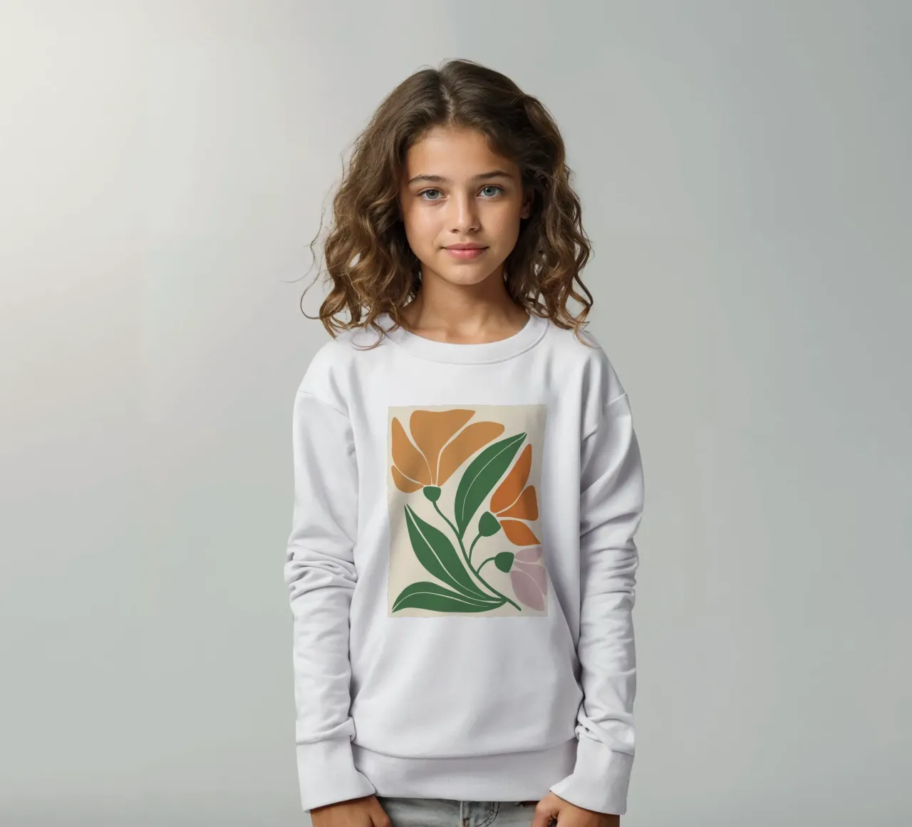 Three Flowers modern and minimalist felpa bambino da LisaArtes