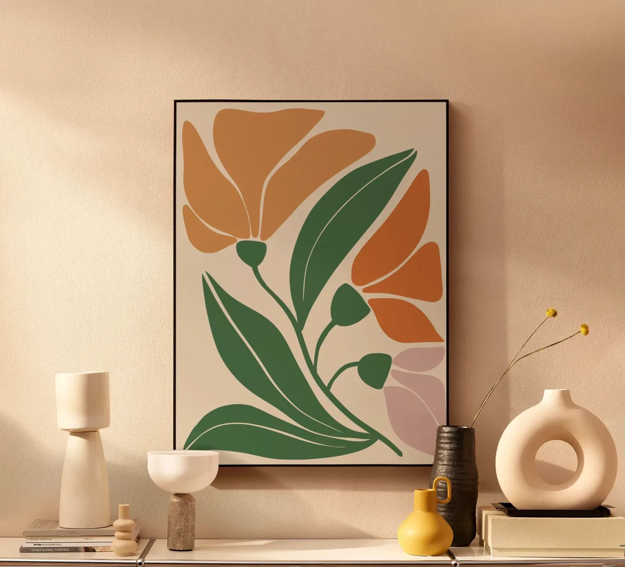 Three Flowers modern and minimalist alluminio dibond da LisaArtes