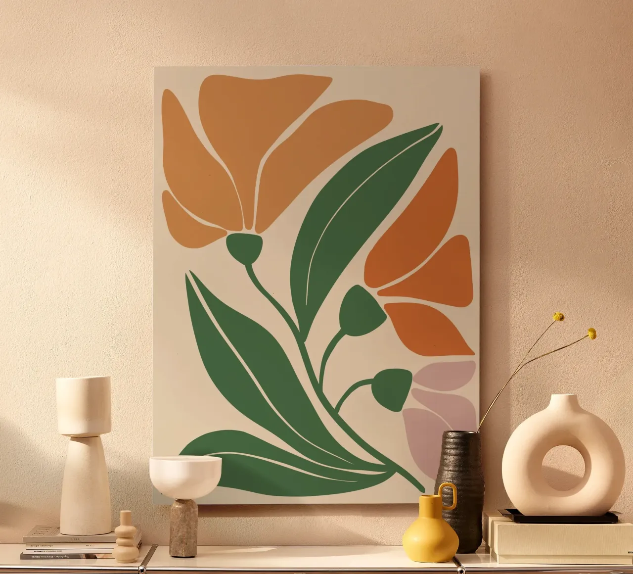 Three Flowers modern and minimalist alluminio dibond da LisaArtes