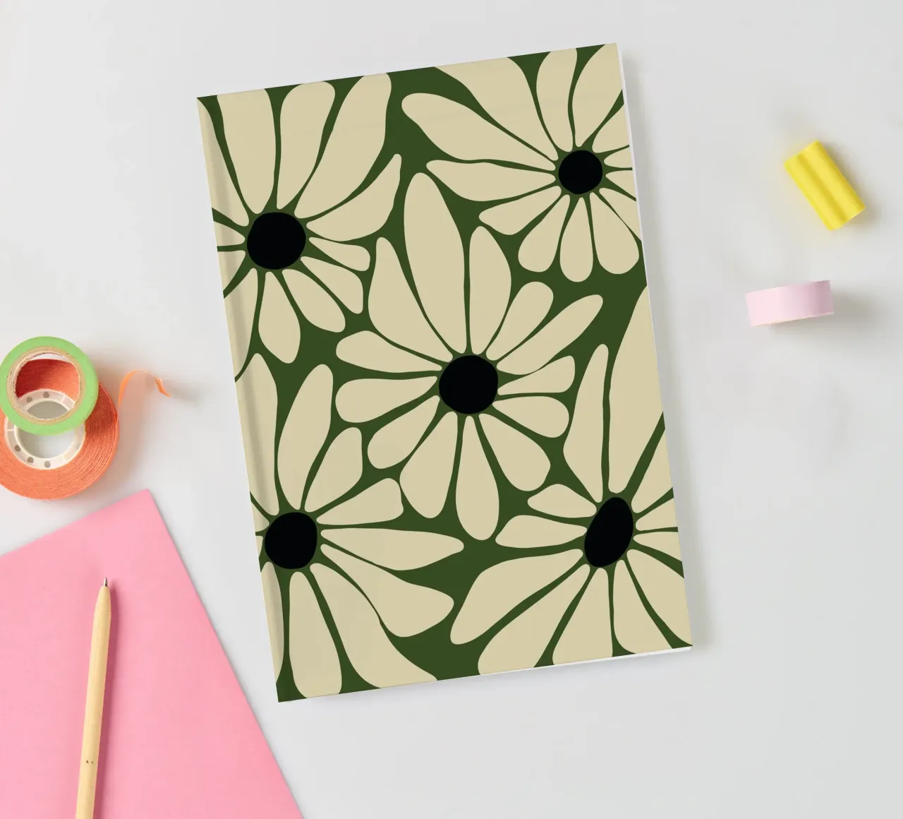 Five stylized flowers cuaderno de LisaArtes
