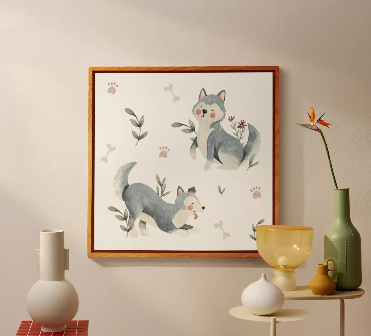 Huskies acrylic glass by Sabrina Ziegenhorn