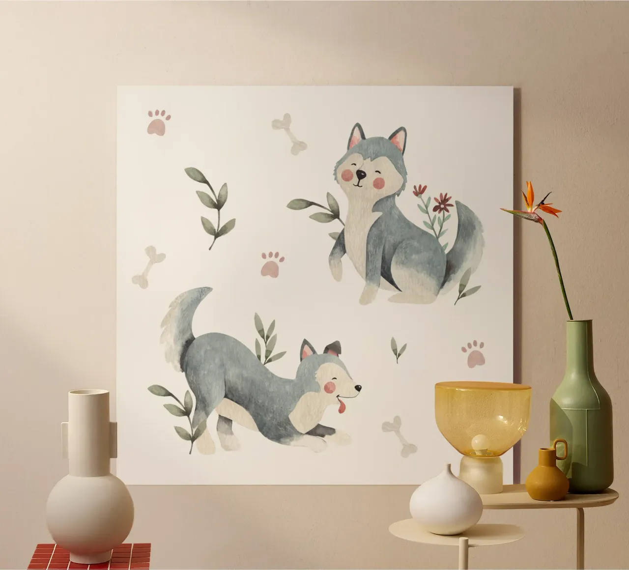 Huskies acrylic glass by Sabrina Ziegenhorn