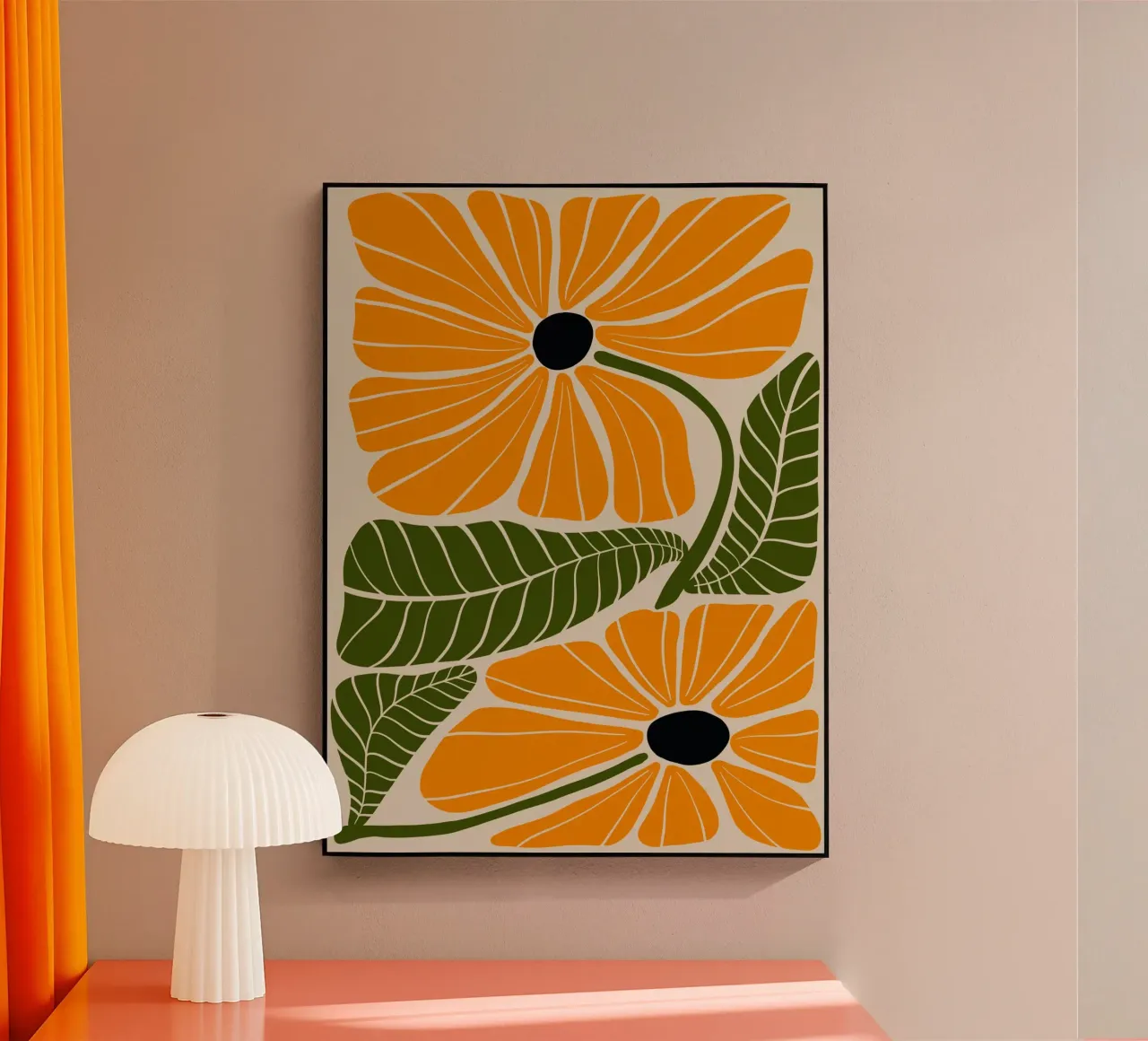 Large orange flowers plexiglass da LisaArtes