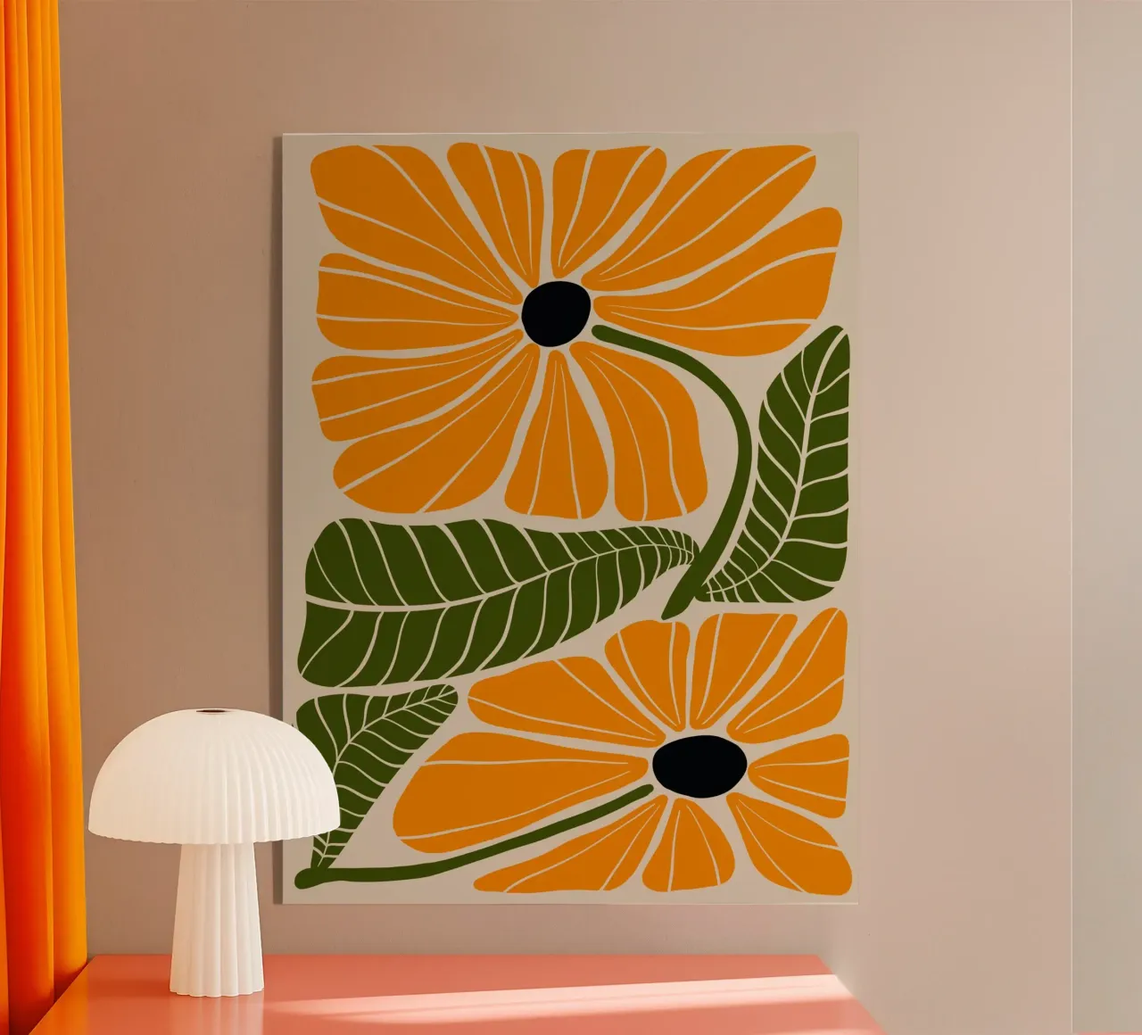 Large orange flowers plexiglass da LisaArtes