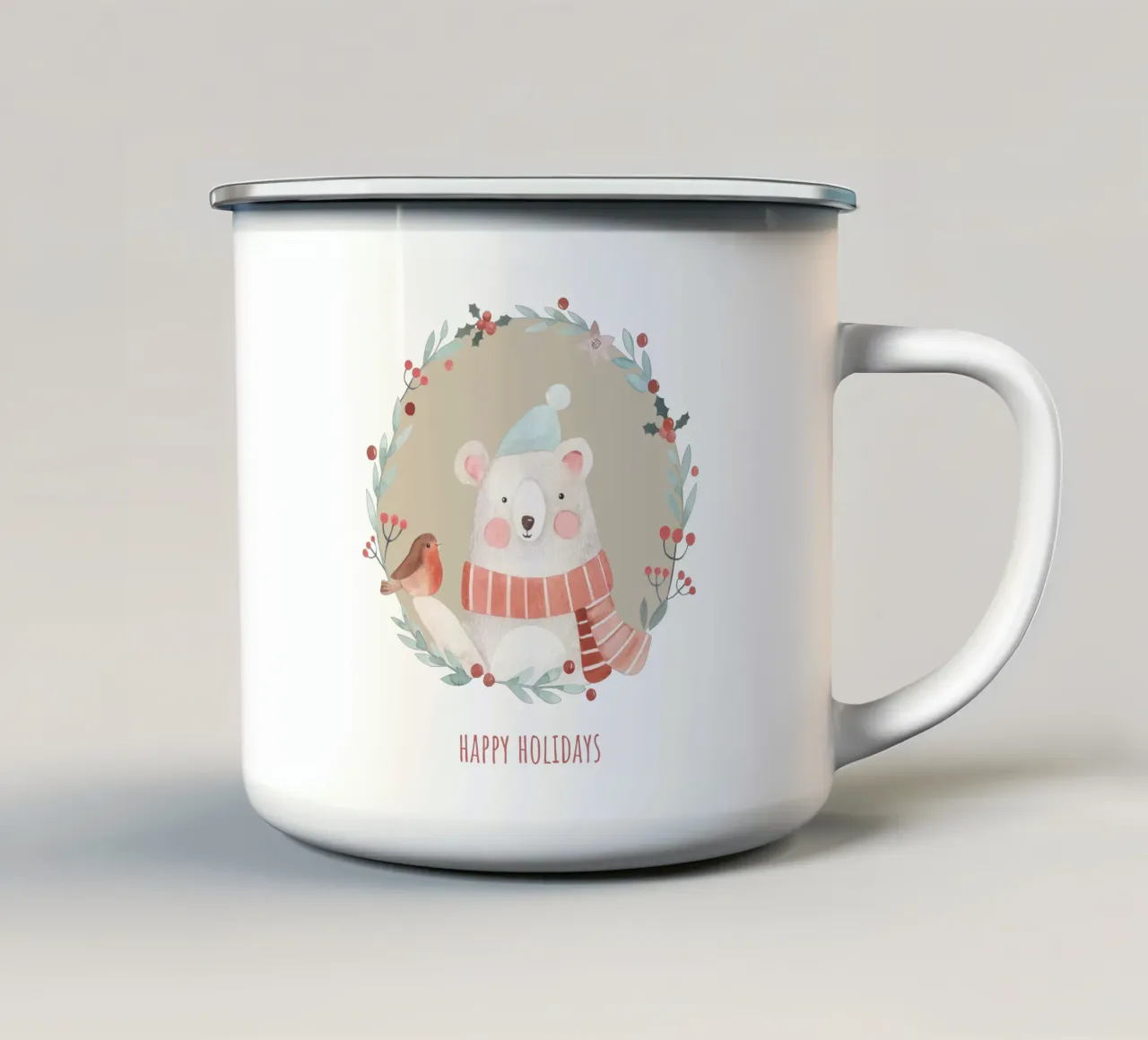 Happy holidays tazza in smalto da Sabrina Ziegenhorn