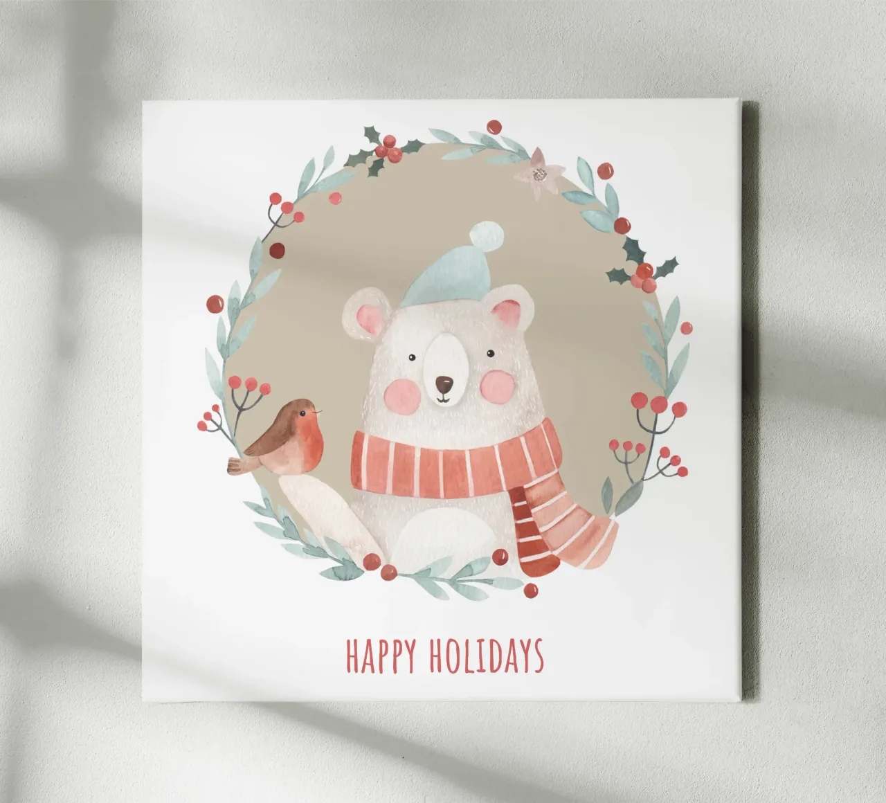 Happy holidays canvas met Baklijst van Sabrina Ziegenhorn