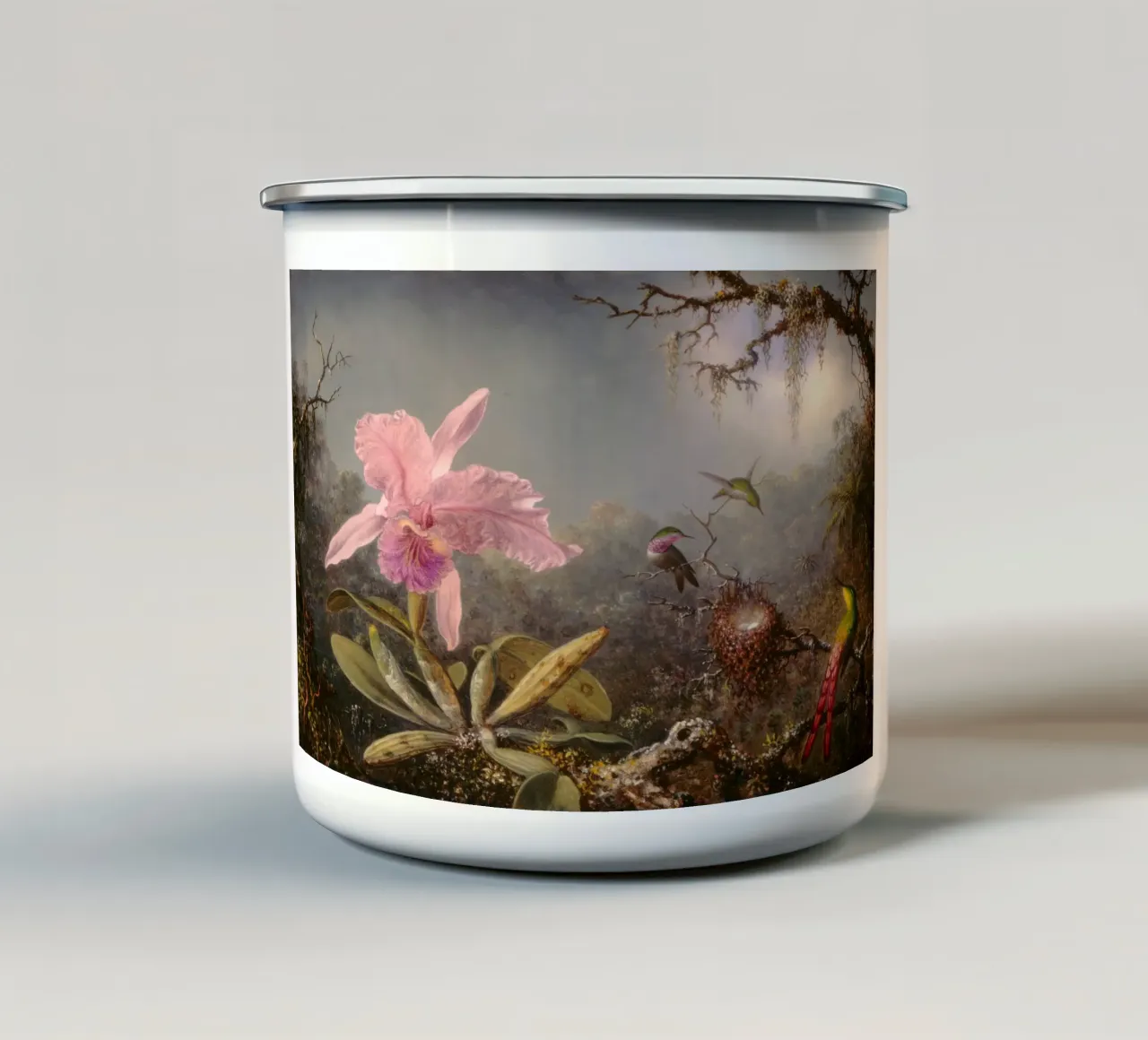 Martin Johnson Heade - Orchidea cattleya tazza in smalto da ARTOTHEK