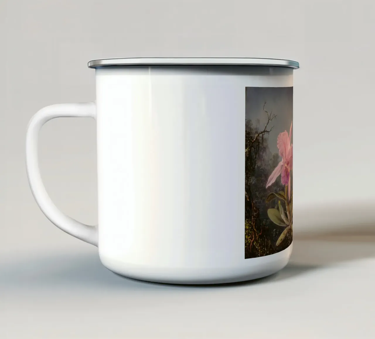 Martin Johnson Heade - Orchidea cattleya tazza in smalto da ARTOTHEK