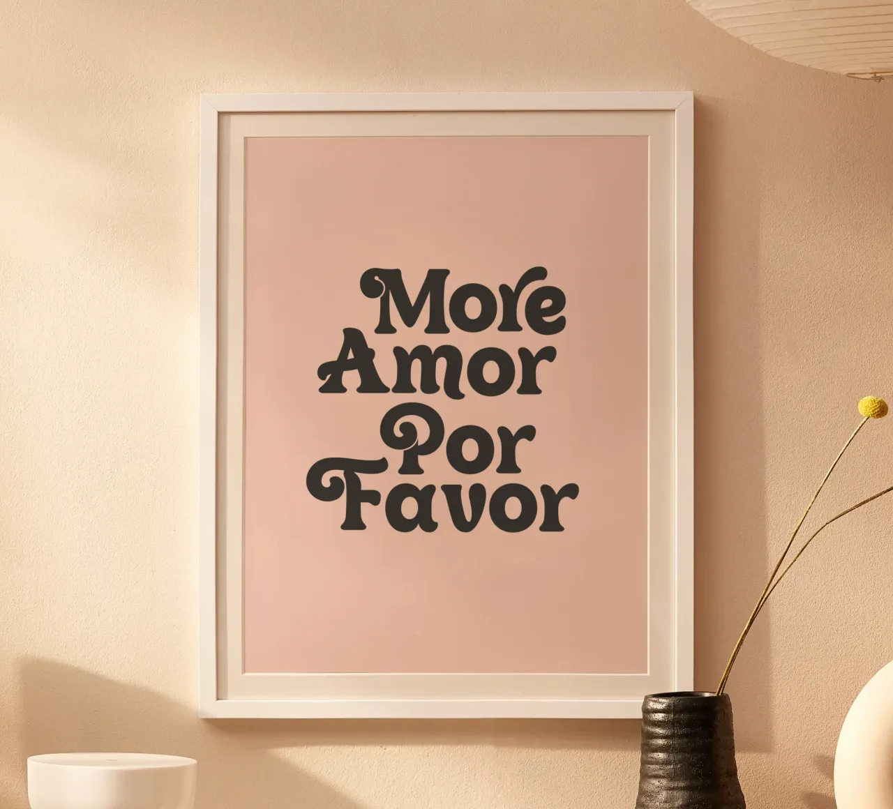 More Amor Por favourite design tipografico in rosa poster da THE MOTIVATED TYPE