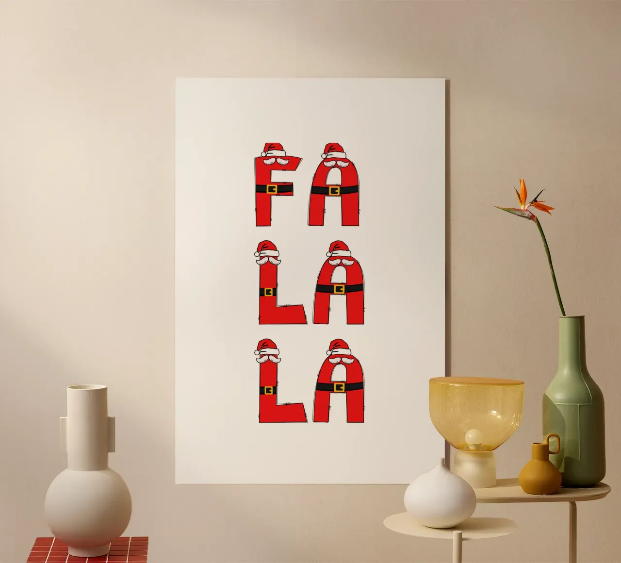 Fa la la Navidad metacrilato de Shark Printables