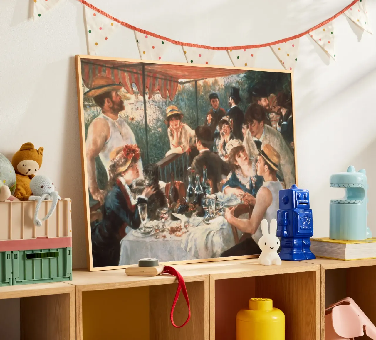 Renoir - Il pranzo dei barcaioli poster con telaio in legno da ARTOTHEK