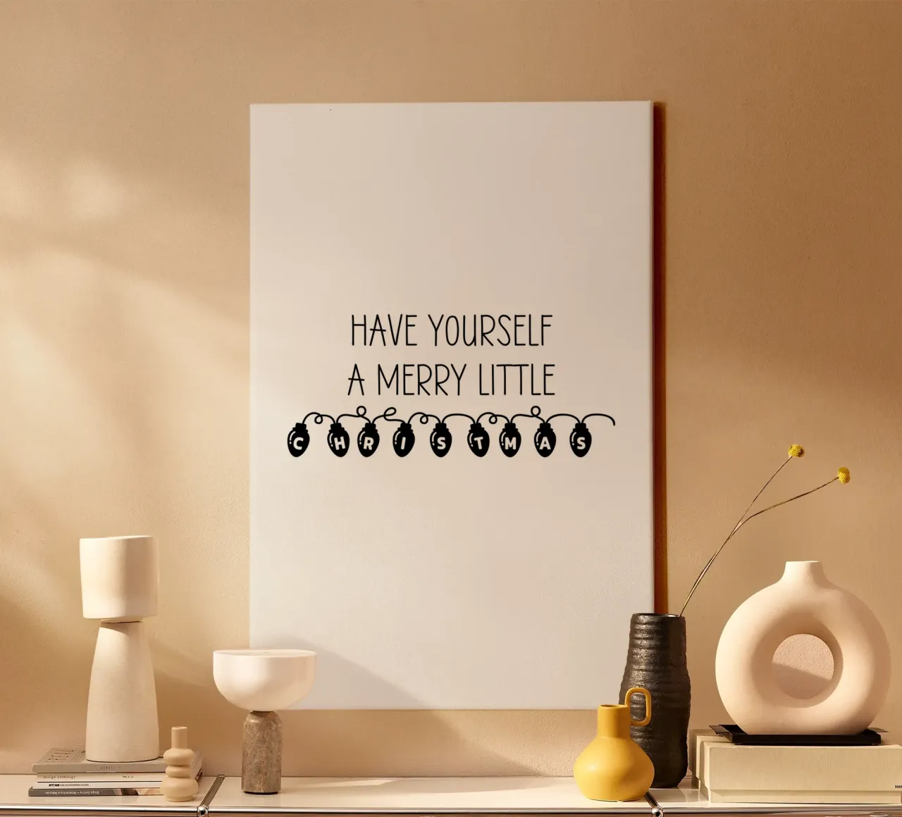 Have Yourself A Merry Little Christmas canvas with Floater frame by Shark Printables