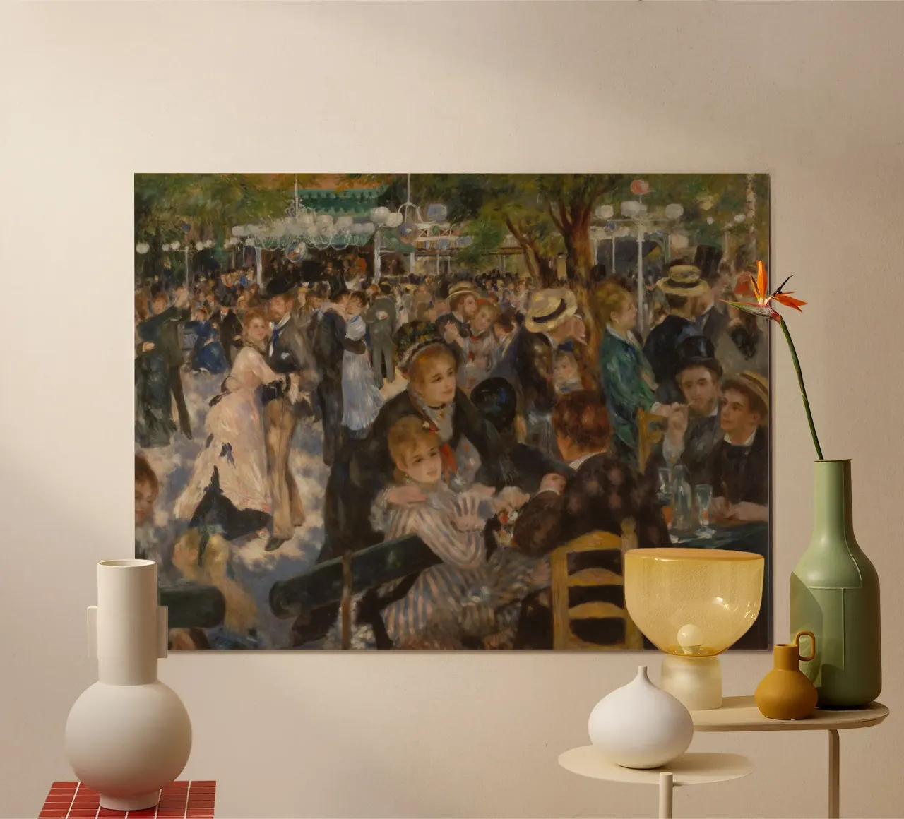 Renoir - Ball at the Moulin de la Galette poster con telaio in alluminio da ARTOTHEK