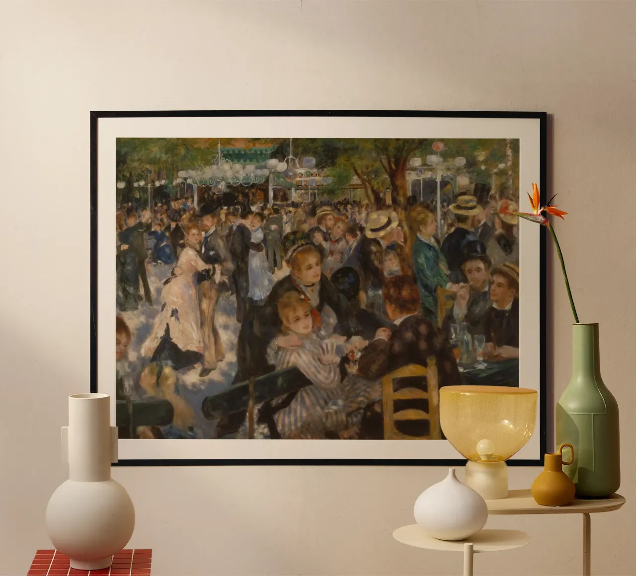 Renoir - Ball at the Moulin de la Galette poster con telaio in alluminio da ARTOTHEK