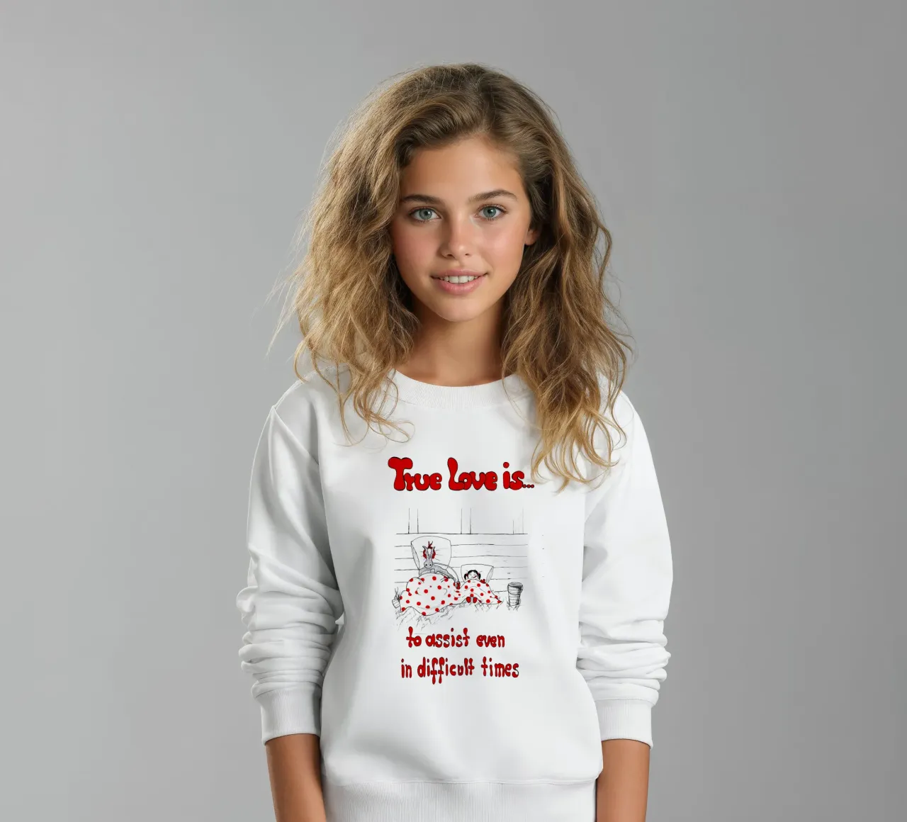True Love is to assist even in difficult times kids sweatshirt by Pferdemädchen