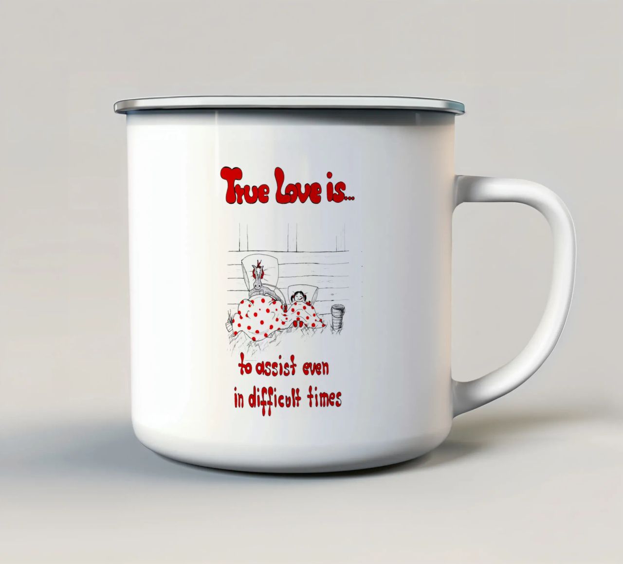 True Love is to assist even in difficult times tazza in smalto da Pferdemädchen