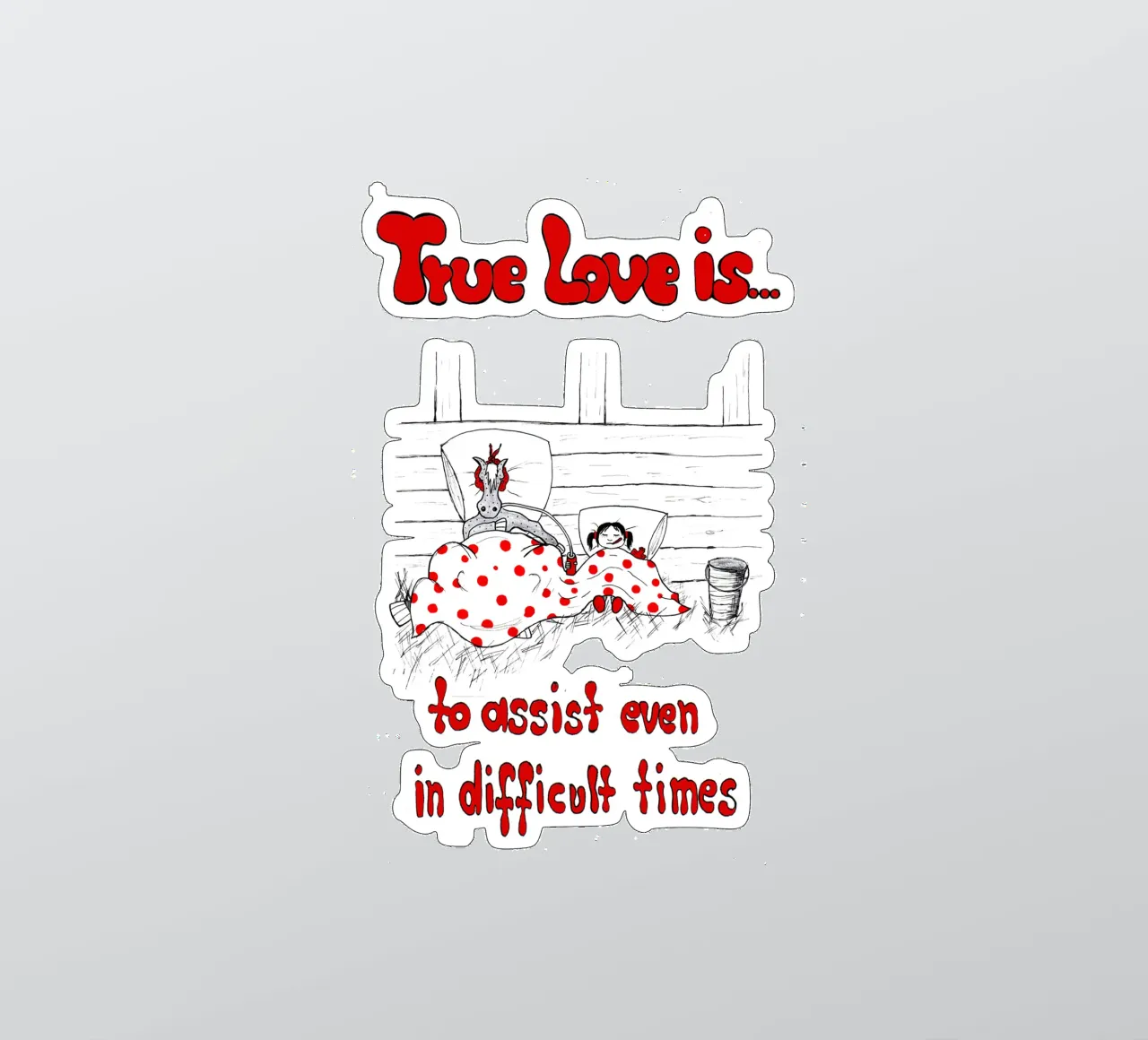 True Love is to assist even in difficult times autocollant de Pferdemädchen