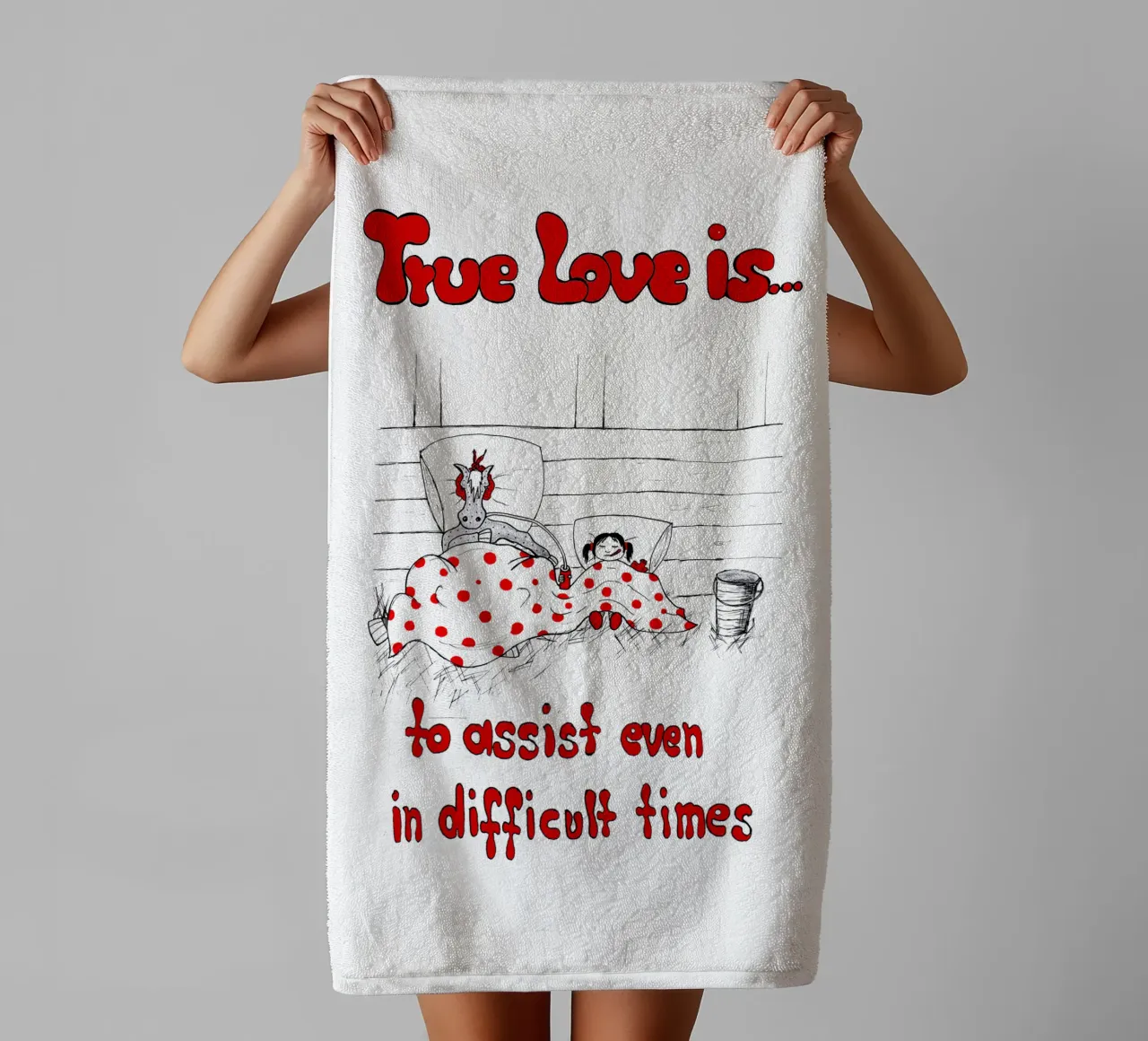 True Love is to assist even in difficult times Handtuch von Pferdemädchen