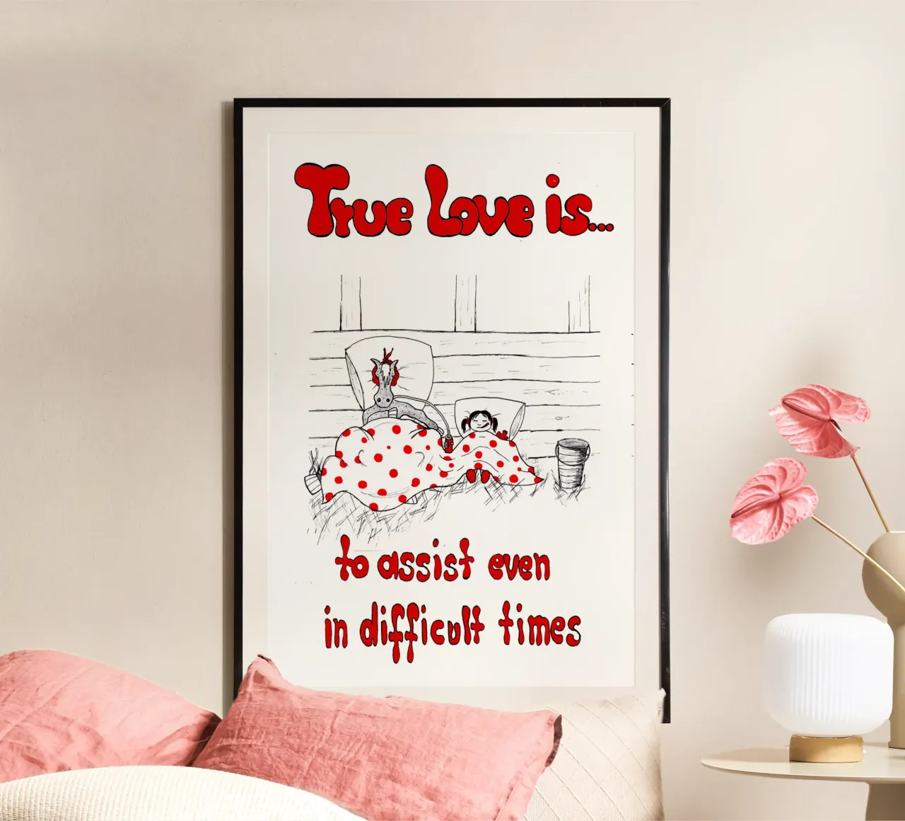 True Love is to assist even in difficult times carta hahnemühle da Pferdemädchen